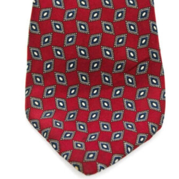 Christian Dior Red Silk Graphic Printed Neck Tie - Picture 1 of 6